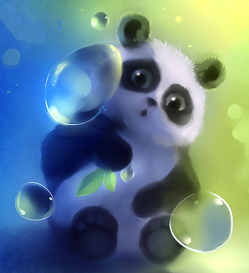 Baby panda bubble