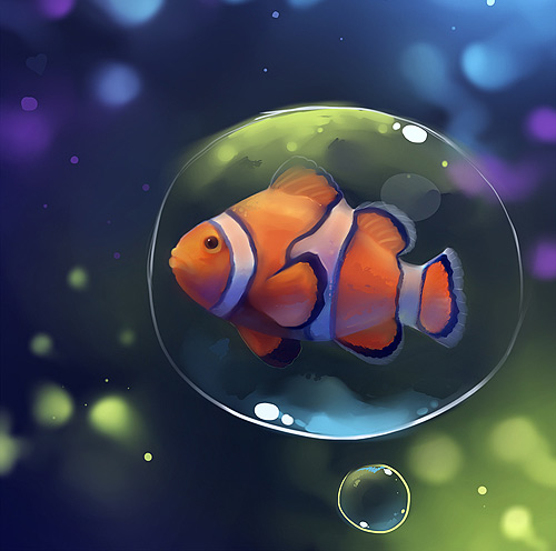 Clown fish bubble