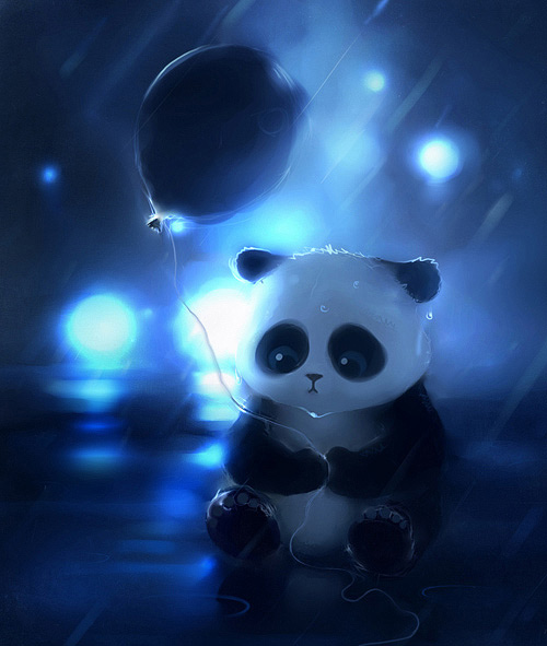 Sad cute panda 