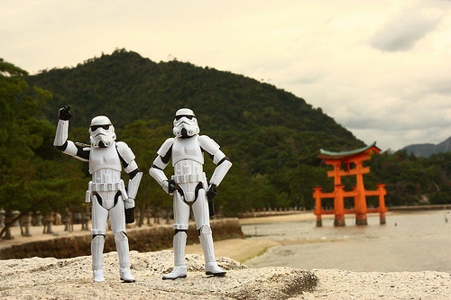 Tourist stormtrooper photogprahy