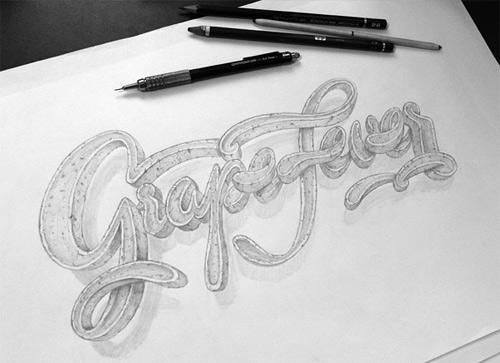 Grape fever Schultz typography lettering