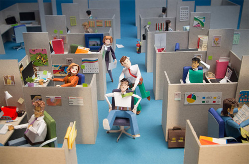 Cubby site people too paper sculptures