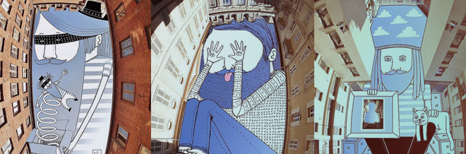 Clever And Imaginative Sketches Drawn In The Sky In-Between Buildings