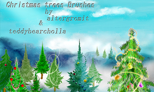 Pine free christmas tree brush
