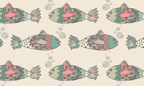 Cute doodle free fish patterns