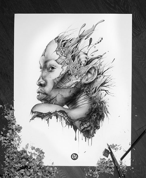 Detailed Decaying Graphite Illustrations to Blow Your Mind | Naldz Graphics