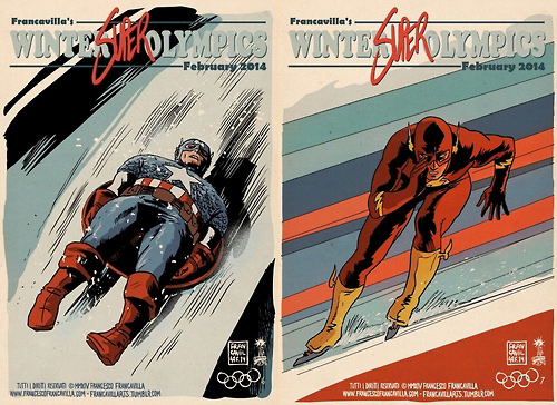 Francesco Francavilla Winter Super Olympics superheroes