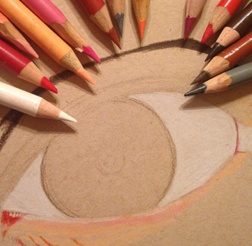 Redosking realistic eye drawings colored pencil