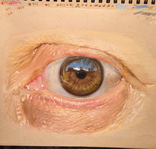 Redosking realistic eye drawings colored pencil