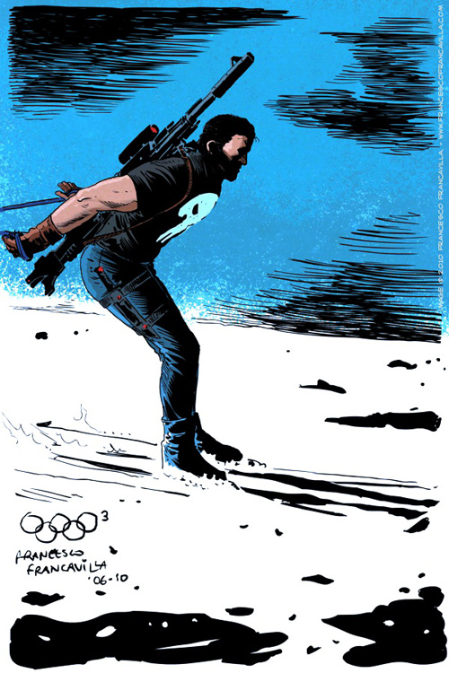 Francesco Francavilla Winter Super Olympics superheroes