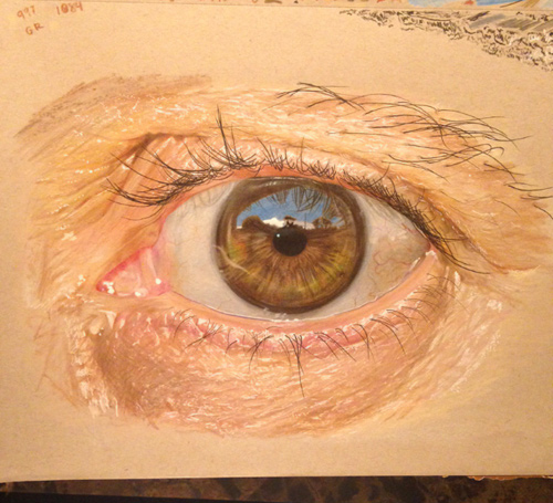 Redosking realistic eye drawings colored pencil