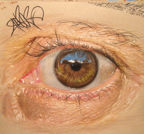 Redosking realistic eye drawings colored pencil