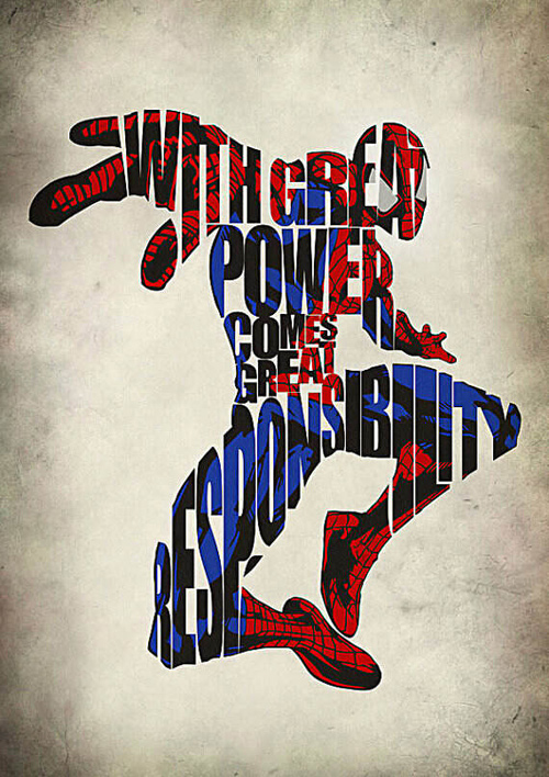 Ayse Werner typography illustrations superheroes 