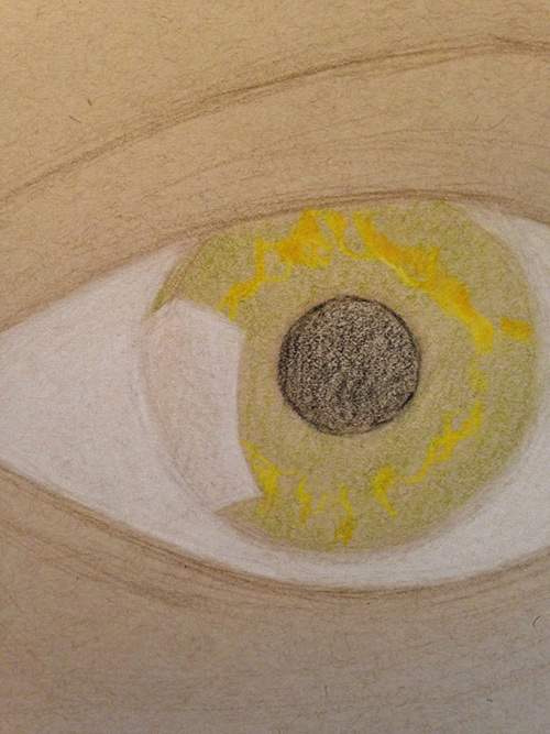 Redosking realistic eye drawings colored pencil