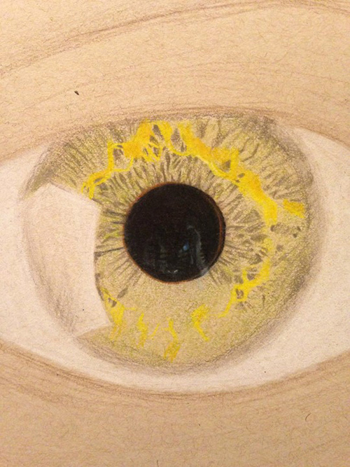 Redosking realistic eye drawings colored pencil