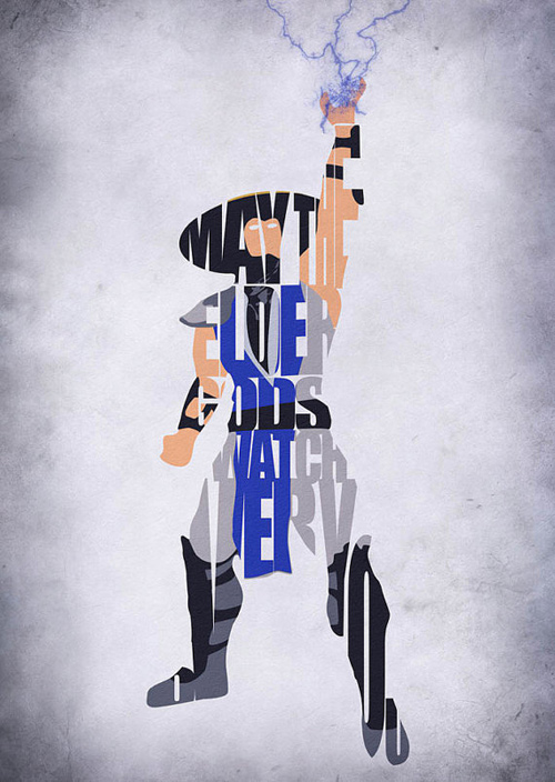 Ayse Werner typography illustrations superheroes 