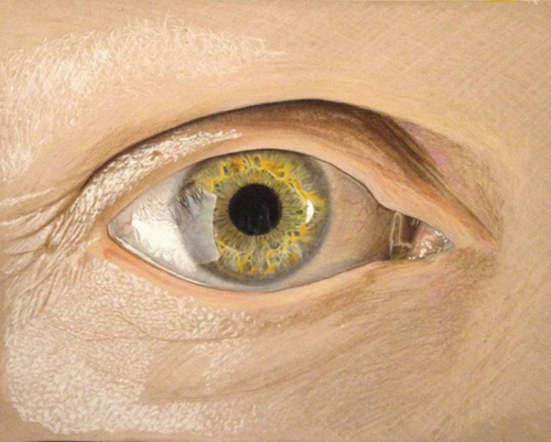 Redosking realistic eye drawings colored pencil