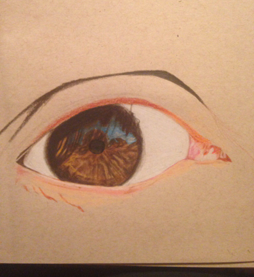 Redosking realistic eye drawings colored pencil