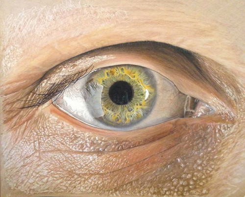 Redosking realistic eye drawings colored pencil