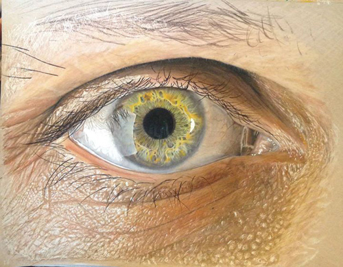 Redosking realistic eye drawings colored pencil