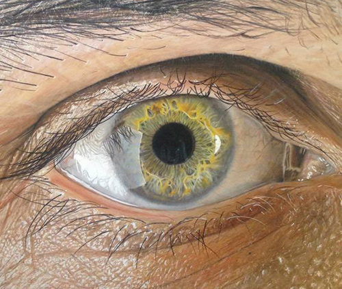 Redosking realistic eye drawings colored pencil