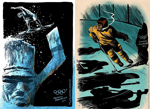 Francesco Francavilla Winter Super Olympics superheroes