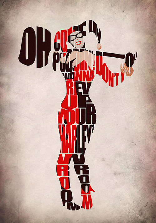 Ayse Werner typography illustrations superheroes 