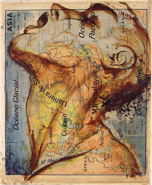 Fernando Vicente Atlas map paintings