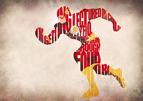 Ayse Werner typography illustrations superheroes 