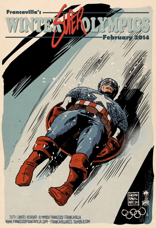 Francesco Francavilla Winter Super Olympics superheroes