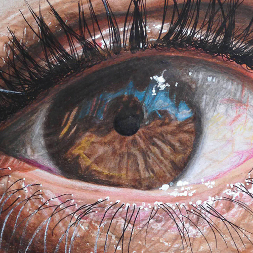 Redosking realistic eye drawings colored pencil