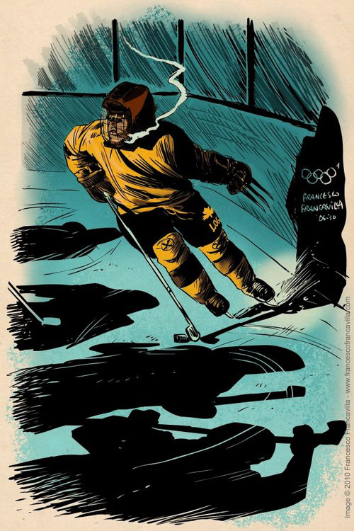 Francesco Francavilla Winter Super Olympics superheroes