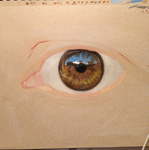 Redosking realistic eye drawings colored pencil