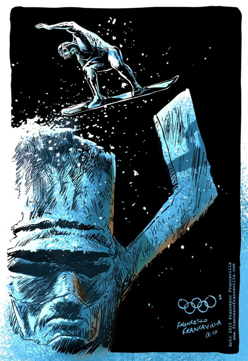 Francesco Francavilla Winter Super Olympics superheroes