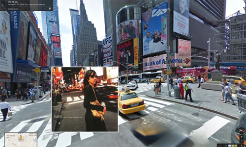 classic album covers superimposed google street view