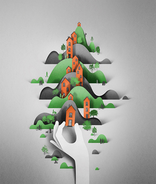 Eiko Ojala paper art illustration