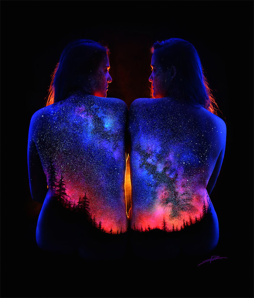 John Poppleton night sky bodyscapes black light photography