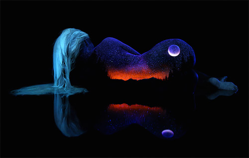 John Poppleton beautiful mountain lake bodyscapes black light photography