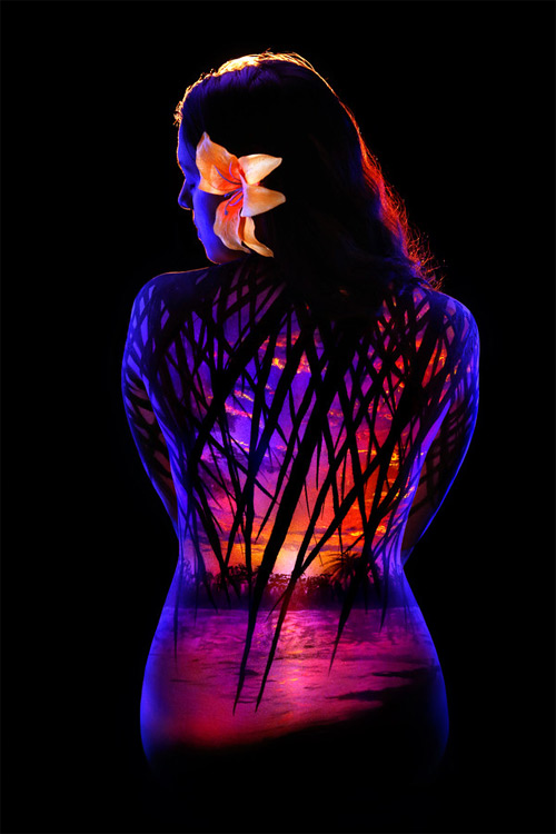 John Poppleton bodyscapes botanical black light photography