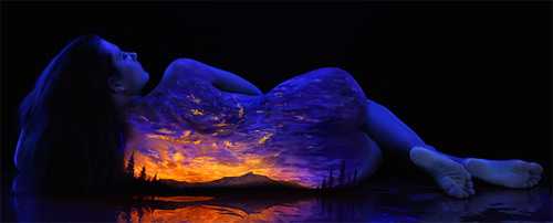 John Poppleton bodyscapes sunset scenery black light photography