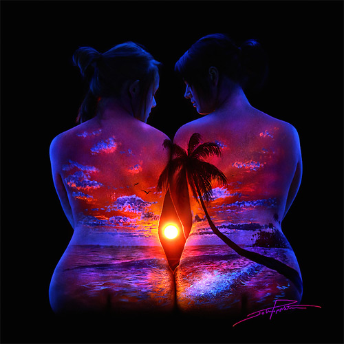 John Poppleton tropical paradise bodyscapes black light photography