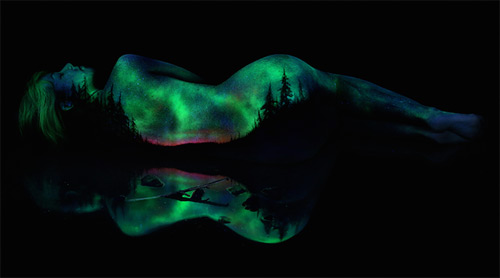 John Poppleton northern lights bodyscapes black light photography