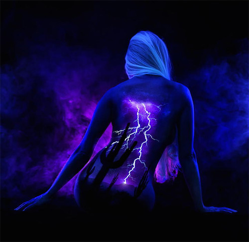 John Poppleton desert storm bodyscapes black light photography