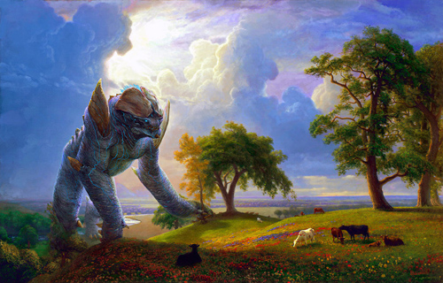 Oliver Wetter featured The Ancient Kaiju Project landscape paintings