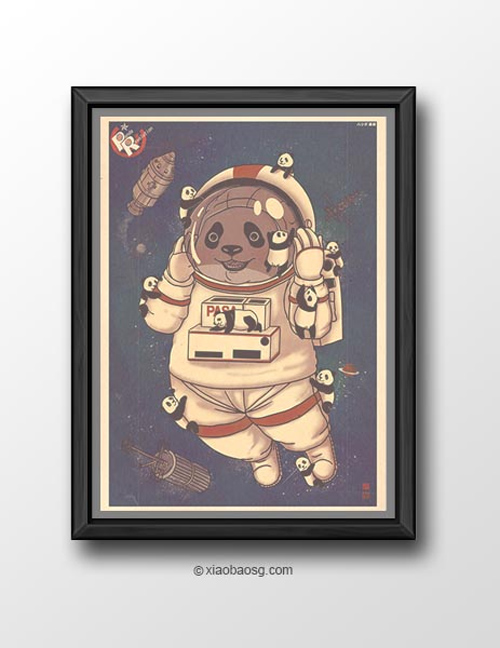 Astronaut  William Chua featured panda propaganda posters