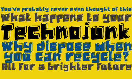 Technojunk free drop shadown fonts