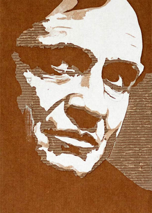 giles oldershaw carving cardboard portraits featured