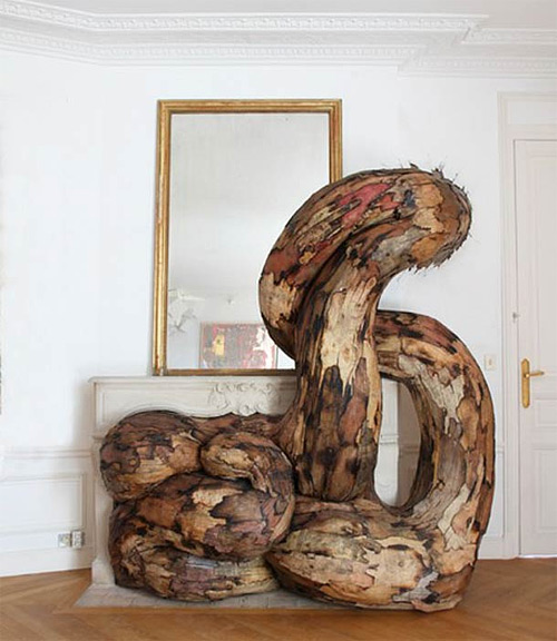 henrique oliveira wooden installation art