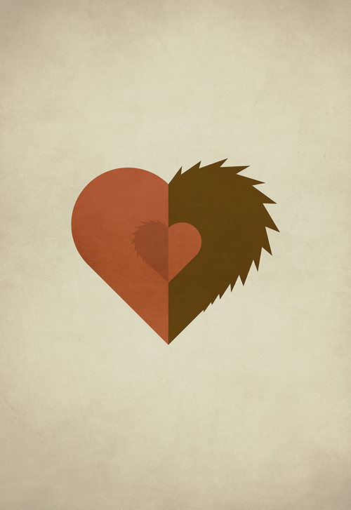 Beauty and the Beast  minimalist illustration sinch