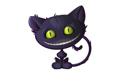Scary black cat icon